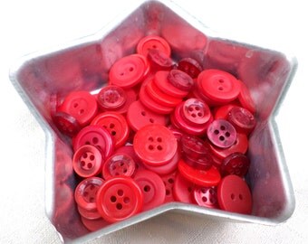 100 Shades of RED Vintage Buttons