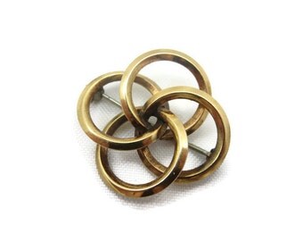 Love Knot Brooch - Vintage, Gold Tone, Costume Jewelry