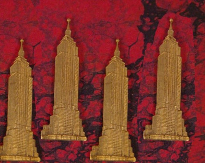 4 Brass Empire State Building Stampings