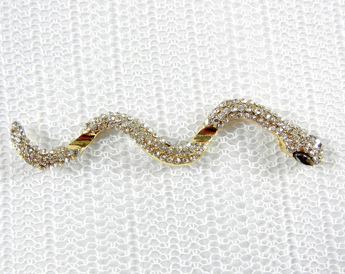 Double Link Rhinestone Snake Pendant