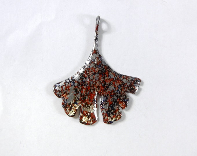 Painted Ginkgo Leaf Pendant Charm