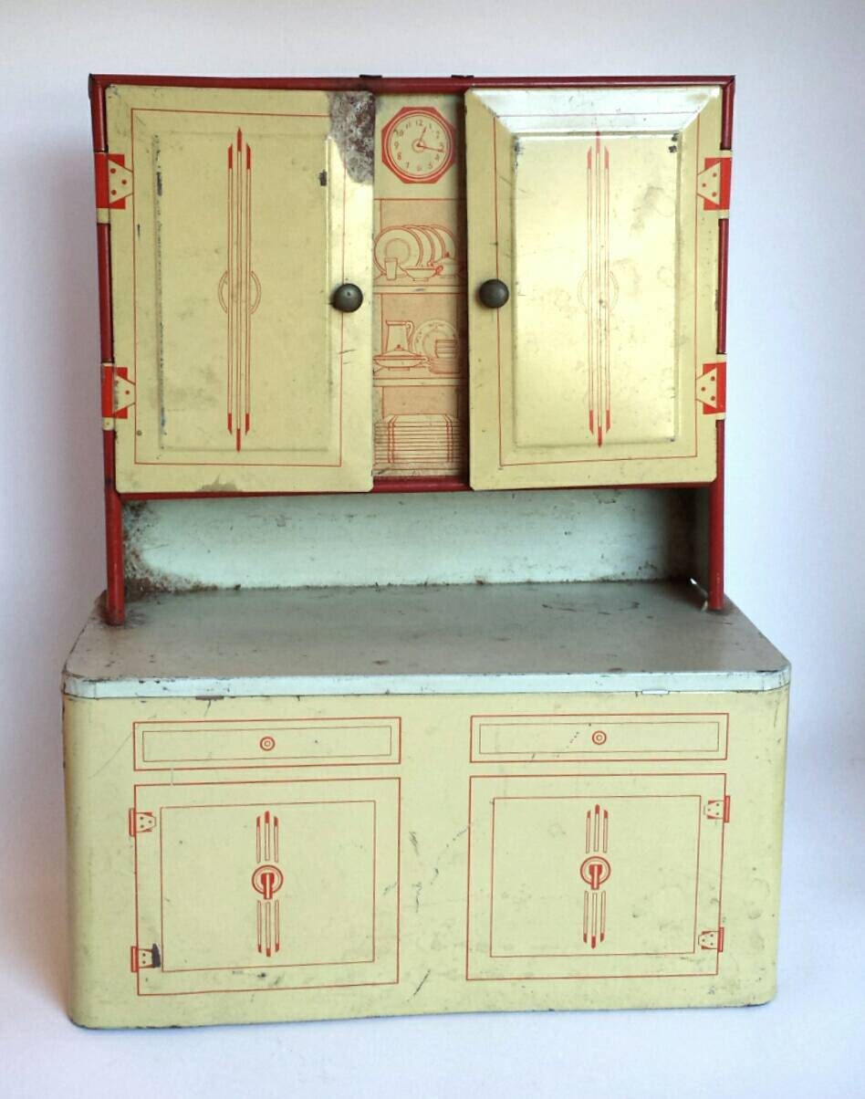 Vintage Toy Kitchen Cupboard Metal