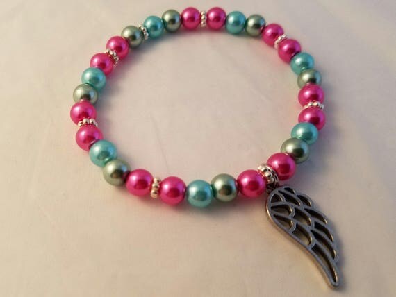 Getadme Handmade angel wings beaded braceletsy2k coquettish fairy tale bracelet