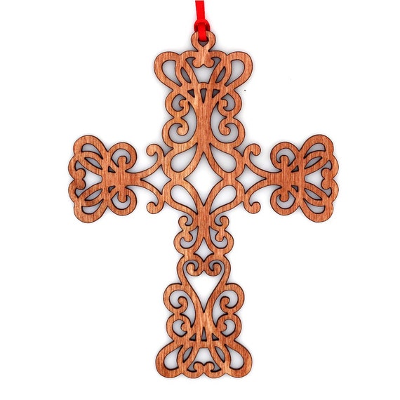 Wooden Cross Ornament