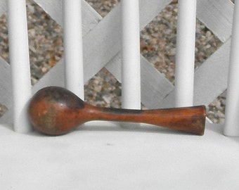 Round Wooden Darning Tool Vintage Darning Egg with Handle