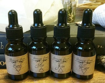 COMPLETE SET ELEMENTAL Oils- Essential Oil Ritual Anointing Blends For Honoring The Elements