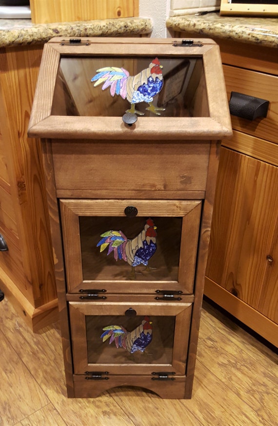 Potato Storage Bin Rooster by Colorfulimpressions on Etsy
