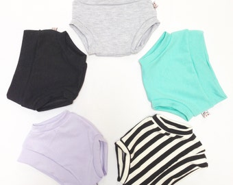 NEW! Black and White Stripe Bamboo Baby Bloomer Shorties Unisex