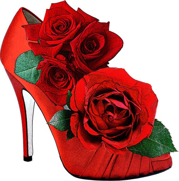 red high heel shoe roses clip art png clipart flower floral