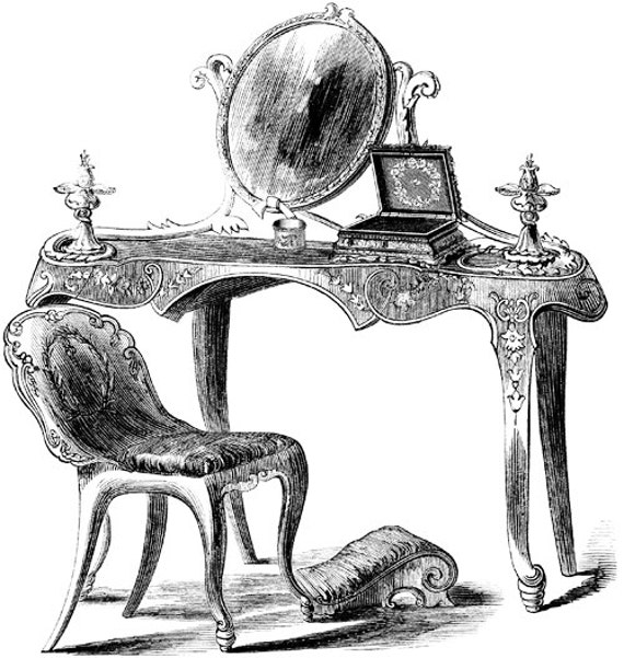 antique vanity table png clip art digital download images