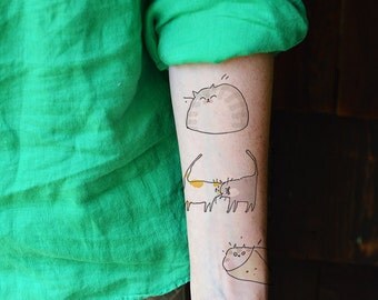 Happy Cat Temporary Tattoo - Cattoo