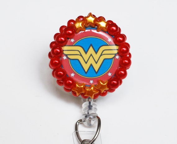 Wonder Woman Logo In Red Id Badge Reel By Zipperedheart On Etsy