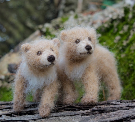 Grizzly Bear Cub Needle felted Brown Bear by ClaudiaMarieFelt
