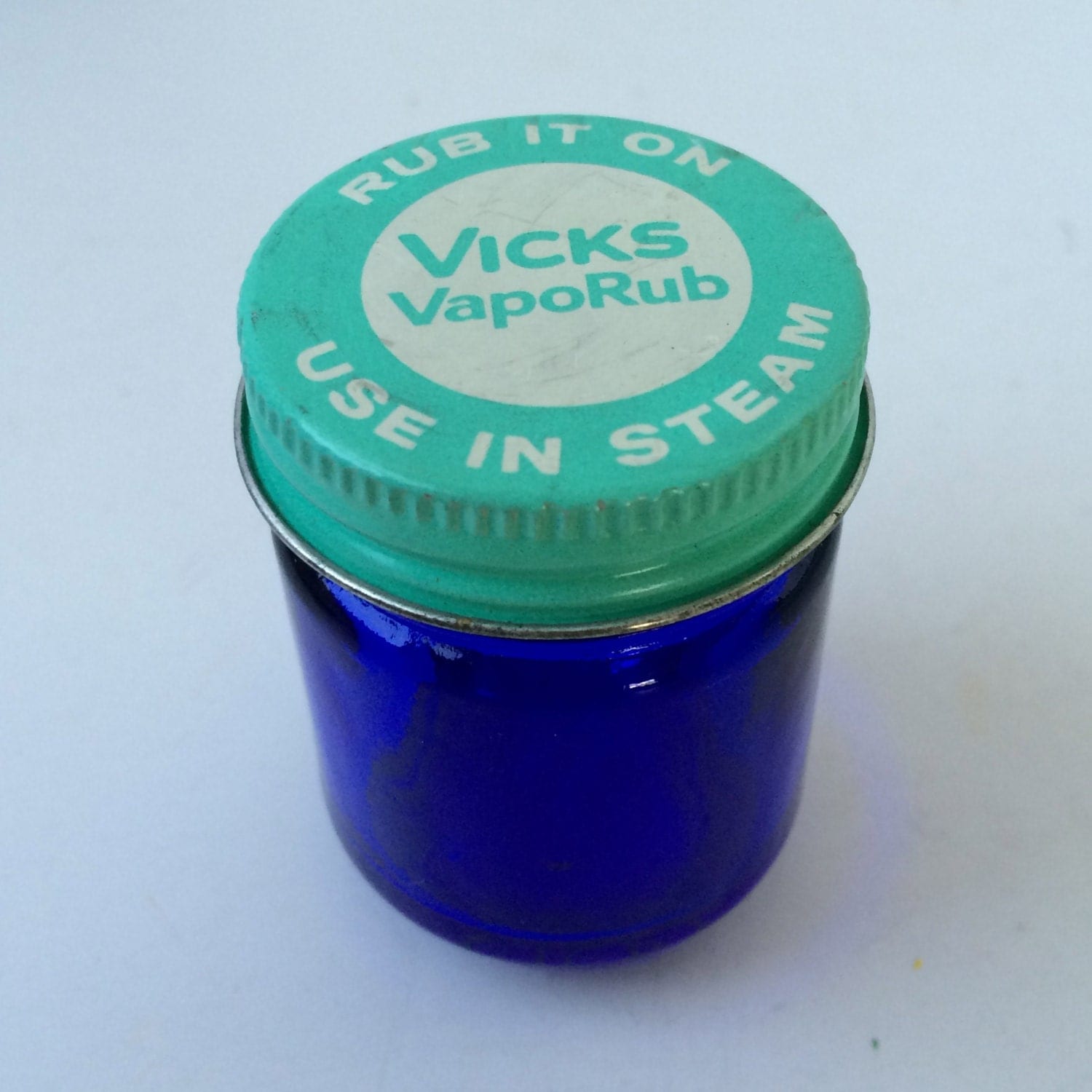 Vicks Vaporub Jar Cobalt Blue Glass