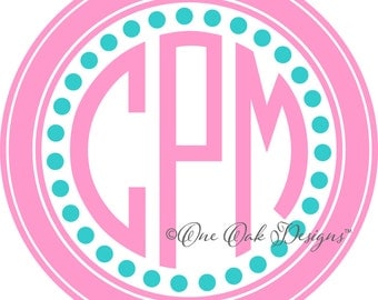 Circle Monogram Frame SVG File PDF / dxf / jpg / png / eps / ai / for Cameo, for Cricut & other electronic cutters