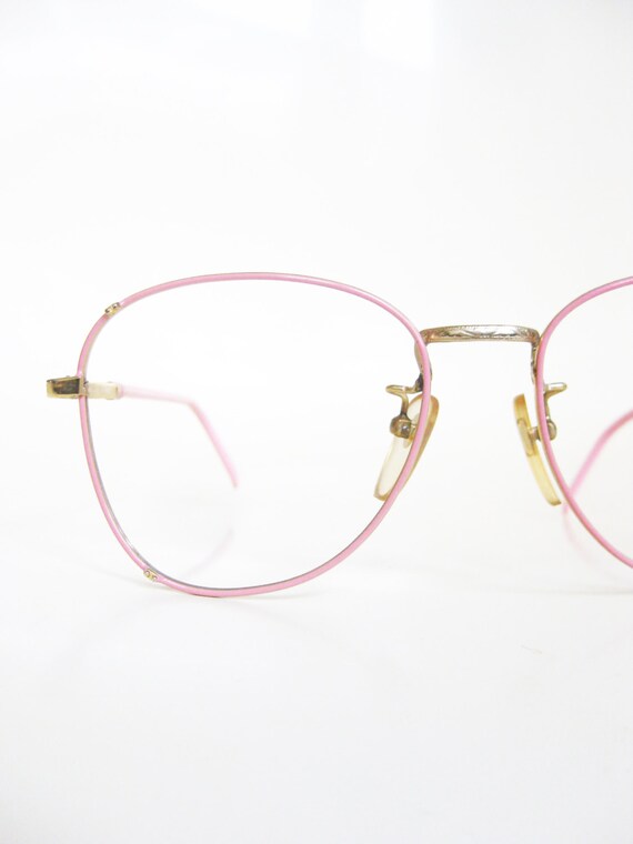 Vintage Pink Eyeglasses Cotton Candy Pastel Wire Rim 1980s