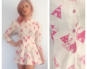 Vintage TEE PEE Babydoll Mini Dress