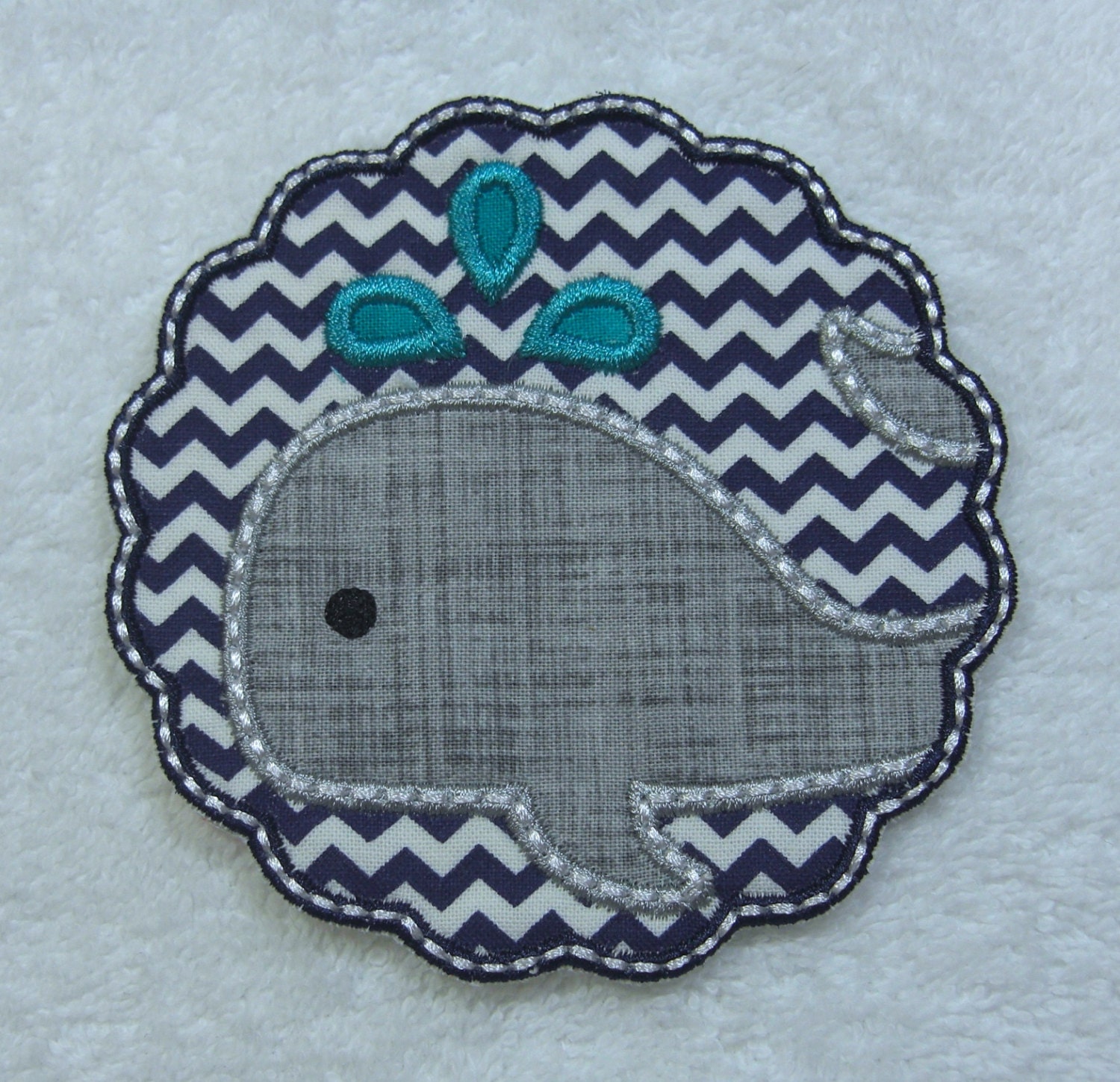 Iron On Whale Patch Fabric Embroidered Iron On Applique Patch