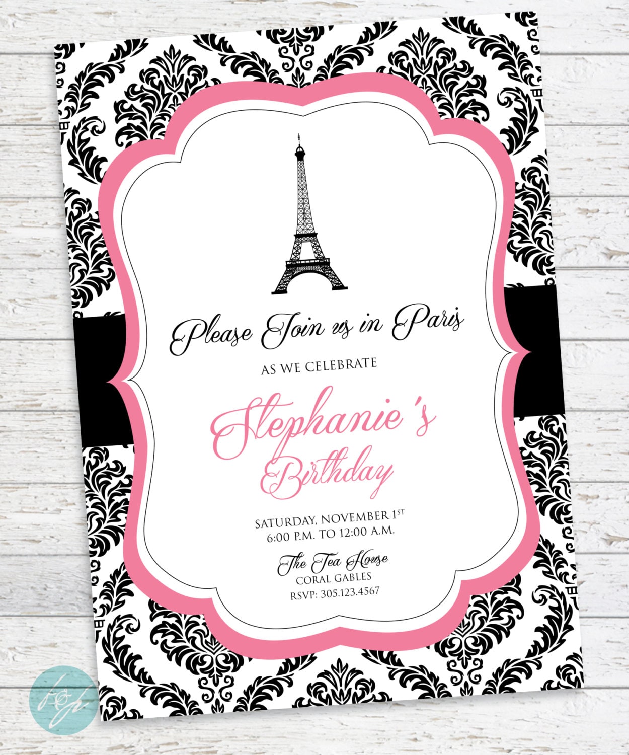 Parisian Birthday Invitation French Party Paris by FlairandPaper