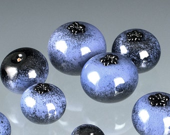 Blueberry Glass Sculpture, life-sized hand blown glass art birthday gift, anniversary gift for cook, gardener, chef, gourmet