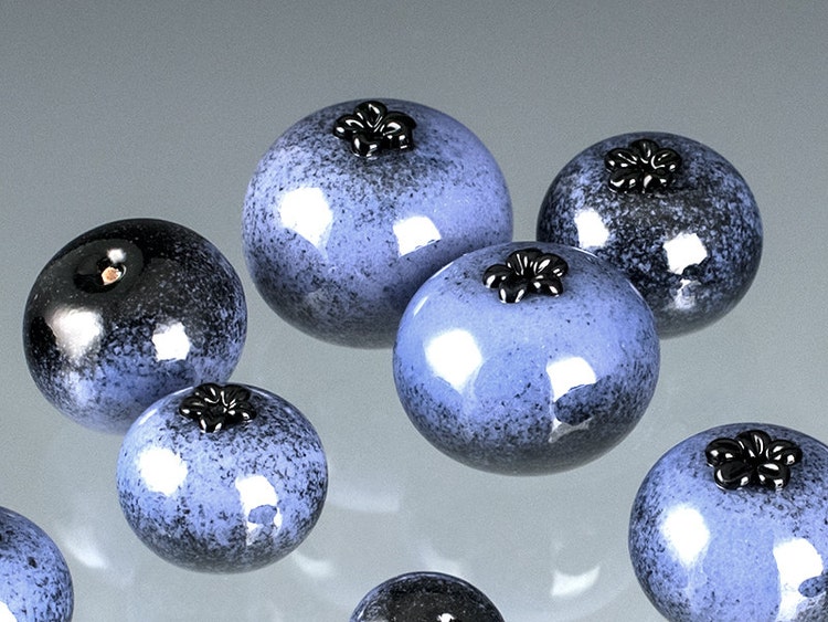 Blueberry Glass Sculpture. Ripe glass blueberry by GlassBerries