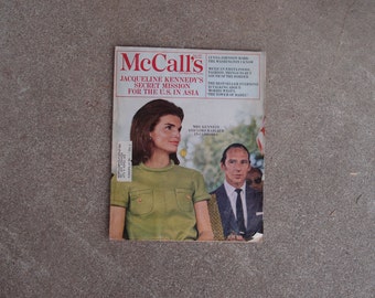 Vintage McCalls Magazine Jacqueline Kennedy Secret Mission Cambodia Lord Harlech Mexico June 1968 Fashion Coco Chanel Sunburn