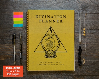 Divination Planner - Yellow / Weekly / Full-Size / 12 Months / Choose Your Layout (Vertical or Horizontal) / Pick Your Starting Month