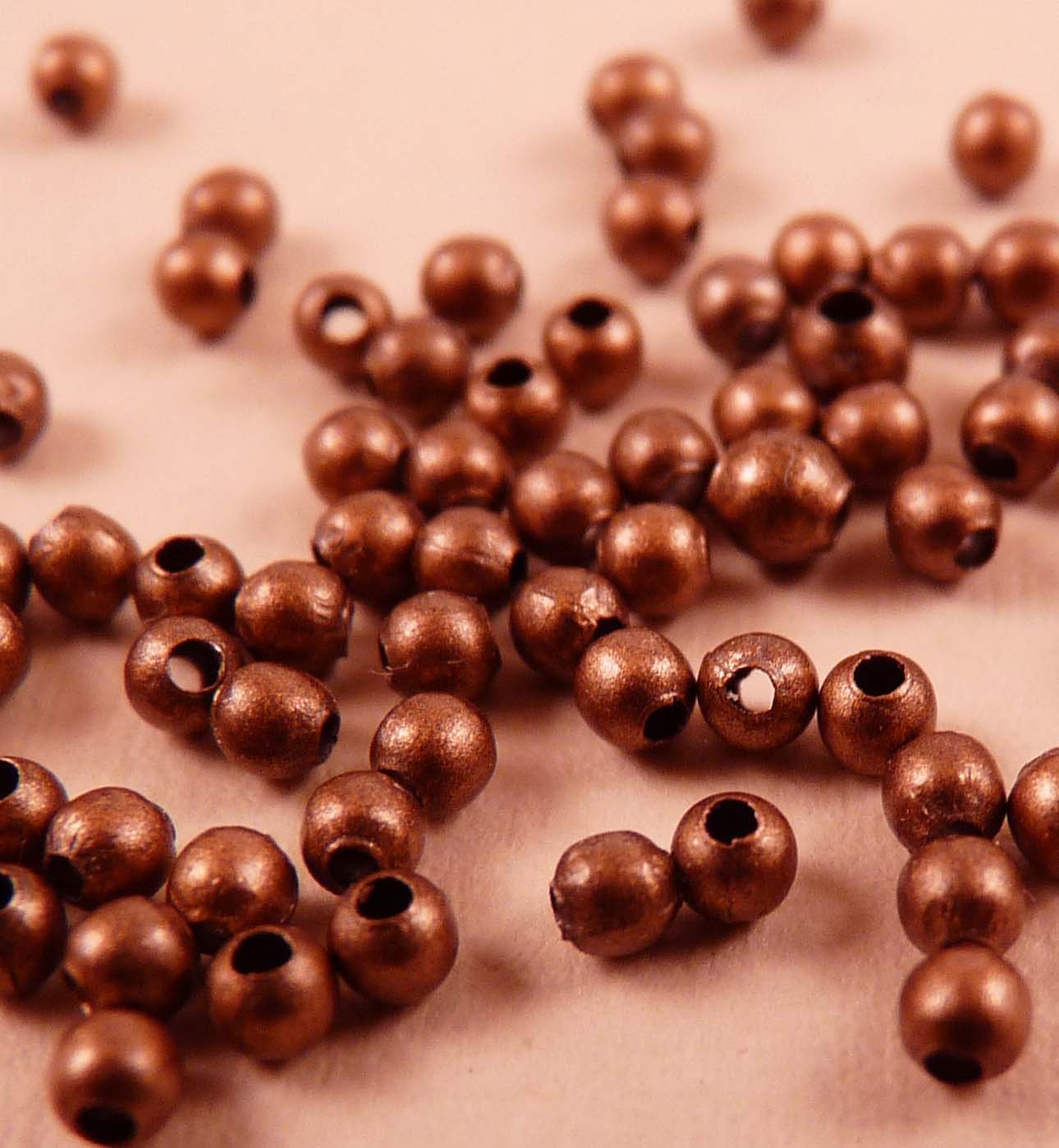 Copper Beads 100 2mm Antique Copper Beads Metal Beads Copper