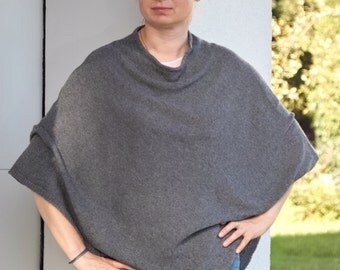GRAY women PONCHO, wool poncho cape L-XL size, autumn fashion, gift ideas, poncho wrap