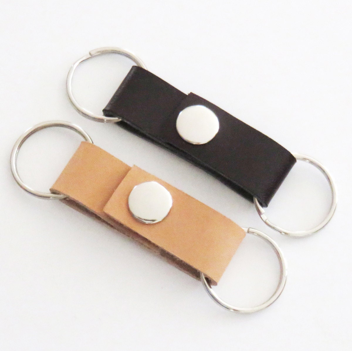 Leather valet keychain key ring key fob Father's Day