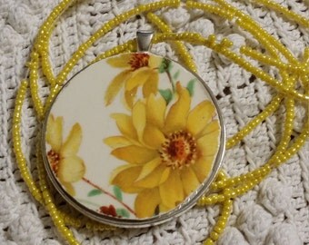 Victorian Vintage Broken China Jewelry Pendants