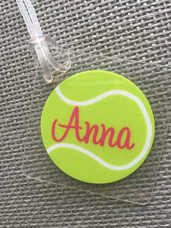 Items similar to Tennis Bag Tag Sport Bag Tag Tennis Party Favor Tennis