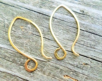 Elf Ear Hoops Ear Wires Choose from Copper, Oxidized Copper, NuGold or Sterling Silver 5 PAIRS