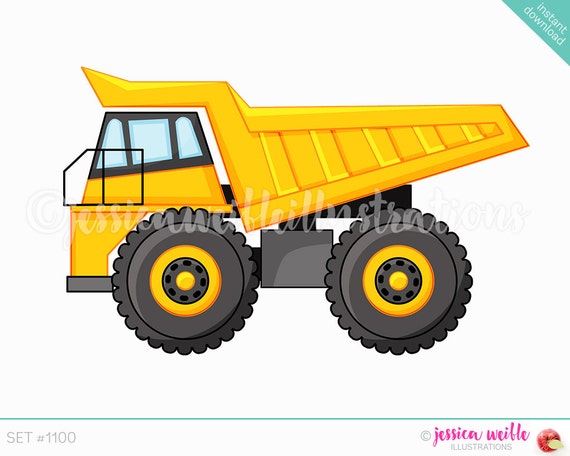 Instant Download Dump Truck Clip Art Cute Digital Clipart