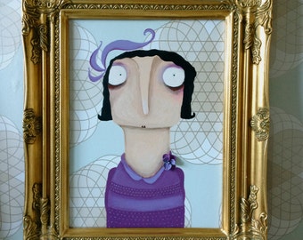 Wallpaper painting Irmela Blaskura in gold, framed