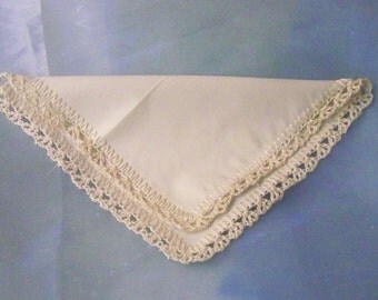 Petite Handkerchief, Hanky, Hankie, Small, Purse Sized, Hand crochet, Lace, Ladies, Personalized, Monogrammed, Embroidered, Ready to ship