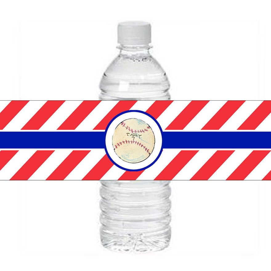 Baseball Water Bottle Labels Instant Download Printable