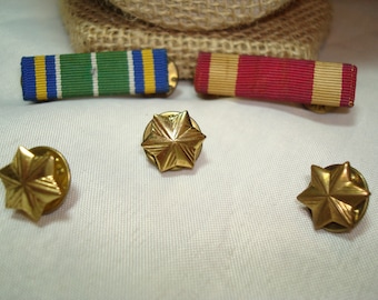 WWII Brass Stars and Military Navy Medals.