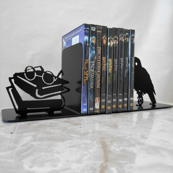 Metal Art Bookends Movies Books Owl Organizer