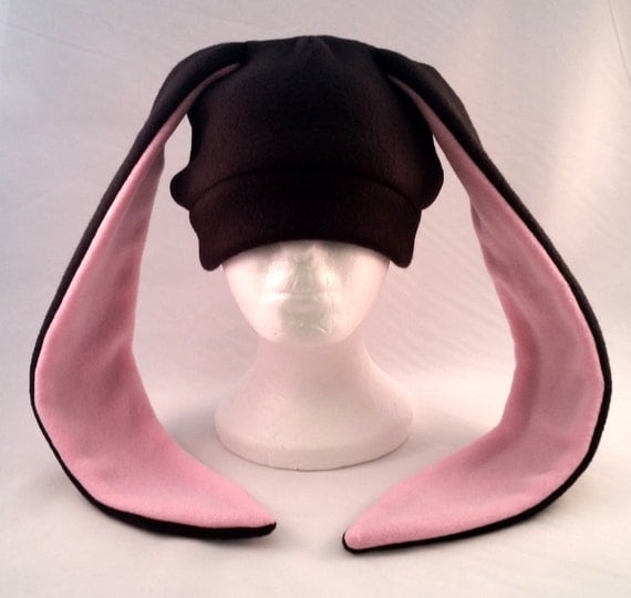 Custom black bunny rabbit hat long ears