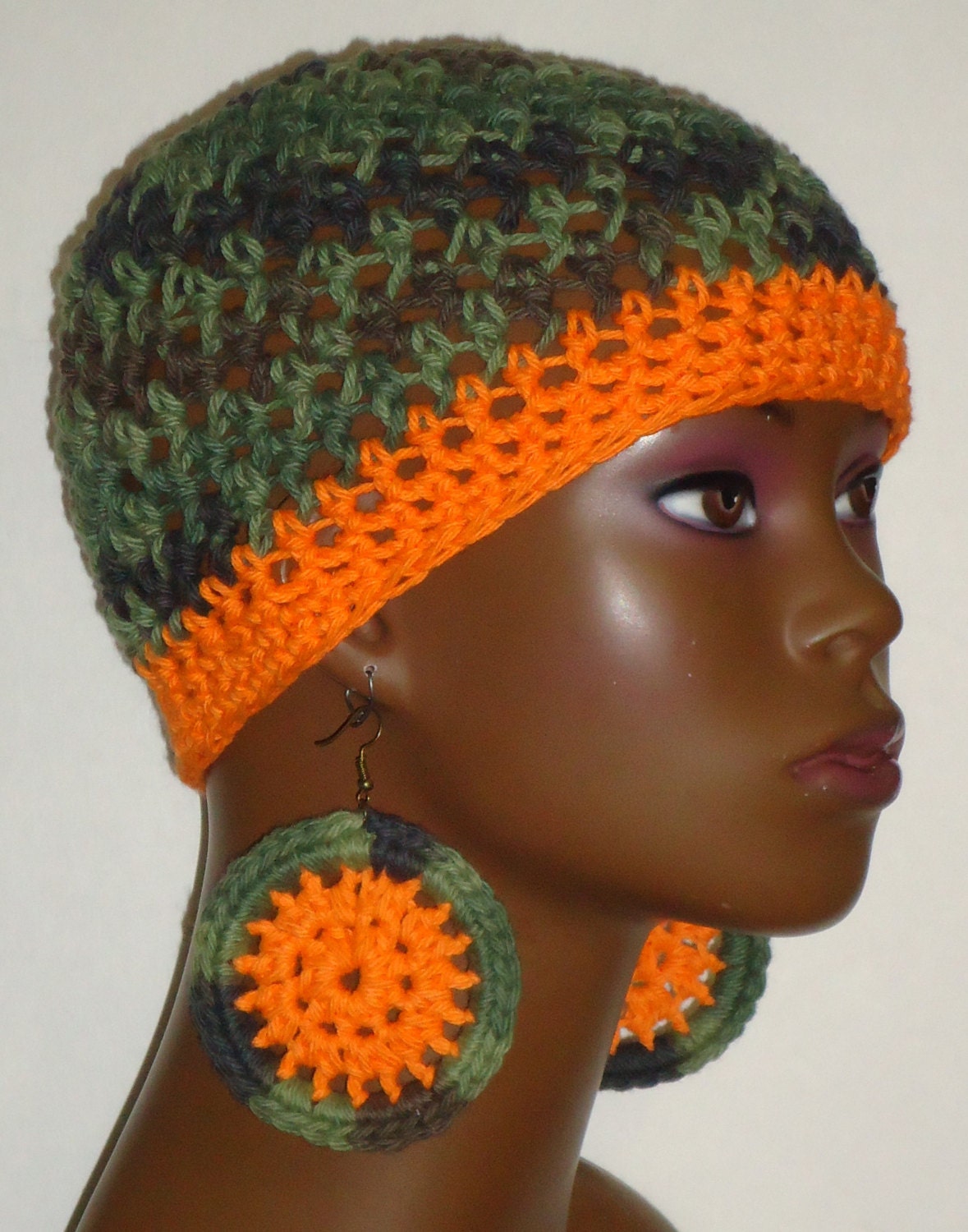 Assorted Cotton Camouflage Crochet Skull Cap Beanie with