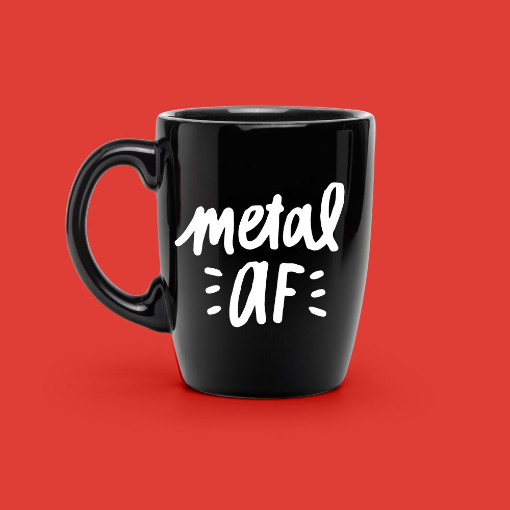 COFFEE Mug VINYL Decal Metal AF Decal Custom Hand Lettered