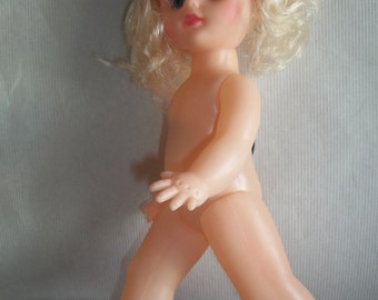 Plastic Blonde Squeaker Craft Doll