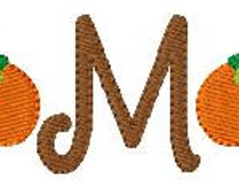 Pumpkin Fall Harvest Halloween Cute Mini Monogram Machine Embroidery Design Font Set Joyful Stitches // Joyful Stitches