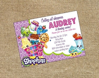 Shopkins Birthday Invitation