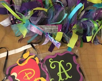 Descendants Birthday Party - Descendants Ribbon Garland - Descendants Birthday Banner