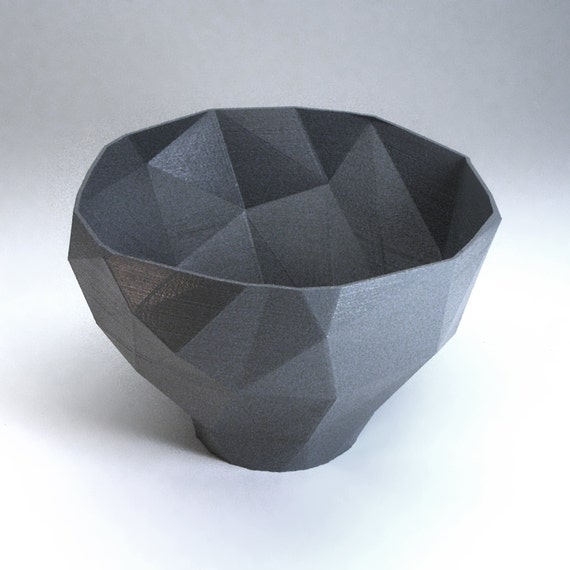 geometric polygon bowl minimalist gray decor gray by MeshCloud