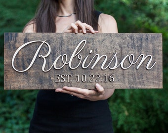Family Name Sign | 3D | Wedding Established Sign | Wedding Last Name Sign | Wedding Family Name Sign | Wedding Name Sign | EST Sign