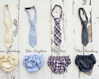 SALE! Easter Tie. Newborn Baby Boy Coming Home Outfit. Plaid, Gingham, or Chambray Diaper Cover, Tie, and Bow Tie Sets PhotoShoot Valentine