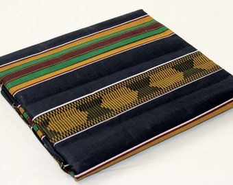 Black Kente print per yard Kente #4/ African weddings/ African fabrics/ Kente fabrics, black, red, green and gold kente